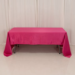 Lamour Satin 60"x126" Rectangle Tablecloth Fuchsia - Soft & Silk-Like Table Cover