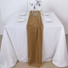 Premium Chiffon 6ft Table Runner Gold - Chic Flowy & Lightweight Table Decor