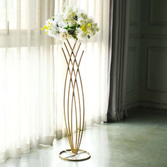 4ft Tall Gold Metal Wired Mermaid Tail Flower Frame Stand, Floral Display Wedding Centerpiece