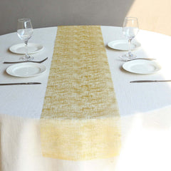 Mesh 11"x108" Table Runner Metallic Gold - Glitter Design for Convenient Event Decoration