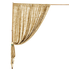 8ftx8ft Champagne Premium Smooth Velvet Event Curtain Drapes, Privacy Backdrop Event Panel with Rod Pocket