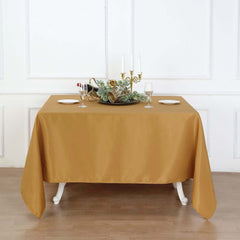Polyester Square 90"x90" Tablecloth Gold - Wrinkle-Resistant & Durable Table Cover for Events