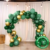 Set of 120 Gold Green Biodegradable Balloon Arch Kit, Extra Strong Eco-friendly Latex Party Balloon Garland