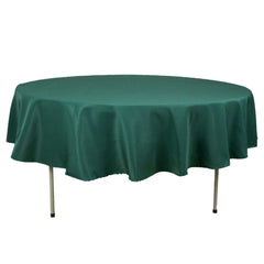 Premium Polyester 90" Round Tablecloth Hunter Emerald Green - Stain and Wrinkle-Resistant Design with 220GSM Thickness Table Cover