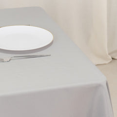 Premium Polyester 70"x70" Table Overlay Square Tablecloth Silver 220GSM Wrinkle-Resistant Table Cover