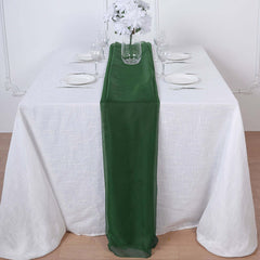 Premium Chiffon 6ft Table Runner Hunter Emerald Green - Flowy & Lightweight Table Decor