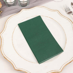 50-Pack Paper Napkins Soft Hunter Emerald Green - Disposable 2-Ply Cocktail and Beverage Napkins for Weddings