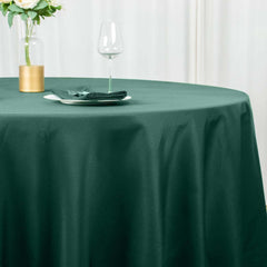 Premium Polyester 120" Round Tablecloth Hunter Emerald Green - Seamless 220GSM Wrinkle-Resistant Table Cover