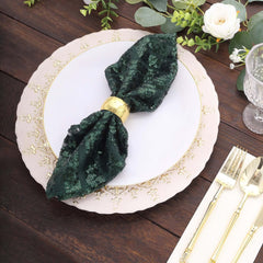 Sequin Napkins 20"x20" Hunter Emerald Green - Diamond Pattern Reusable Napkin