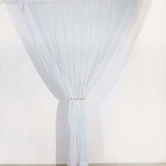 8ftx8ft Iridescent Blue Sequin Event Curtain Drapes, Backdrop Event Panel