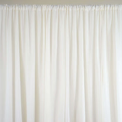 Ivory Chiffon Polyester Event Curtain Drapes, Dual Layer Divider Backdrop Event Panels with Rod Pockets - 20ftx10ft