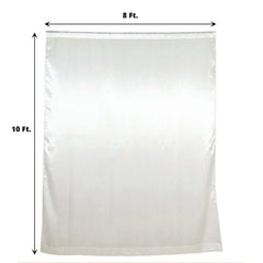 8ftx10ft Ivory Satin Event Curtain Drapes, Backdrop Event Panel