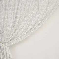 8ftx8ft Ivory Satin Rosette Event Curtain Drapes, Backdrop Event Panel