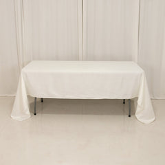Lamour Satin 60"x126" Rectangle Tablecloth Ivory - Soft & Silk-Like Table Cover