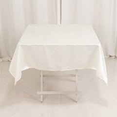 Lamour Satin 54"x54" Square Tablecloth Ivory - Durable & Silk-Like Table Cover