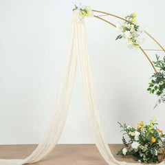 20ft Ivory Gauze Cheesecloth Fabric Wedding Arch Drapery, Window Scarf Valance, Boho Decor Arbor Curtain Panel