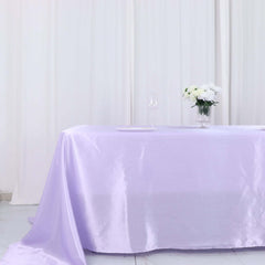 Satin Rectangular 90"x132" Tablecloth Lavender Lilac Satin - Seamless Table Cover