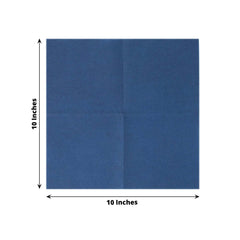 20-Pack Paper Linen-Like Cocktail Napkins Navy Blue - Disposable 5"x5" Airlaid Soft Napkins