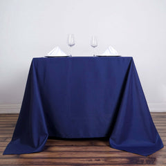 Polyester Square 90"x90" Tablecloth Navy Blue - Wrinkle-Resistant & Durable Table Cover