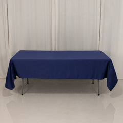 Lamour Satin 60"x102" Rectangle Tablecloth Navy Blue - Durable & Silky Soft Feel Table Cover