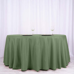 Polyester 120" Round Tablecloth Olive Green - Seamless Wrinkle-Resistant Table Cover