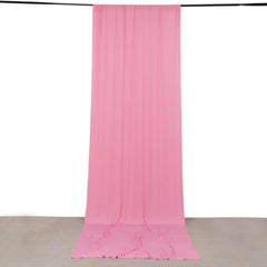 Pink 4-Way Stretch Spandex Event Curtain Drapes, Wrinkle Freet Backdrop Event Panel with Rod Pockets - 5ftx14ft