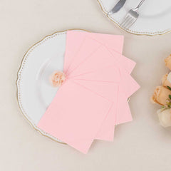 50-Pack Paper Beverage Napkins Pink - 2 Ply Disposable Soft 18GSM Cocktail Napkins 5"x5"