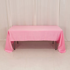Lamour Satin 60"x126" Rectangle Tablecloth Pink - Soft & Silk-Like Table Cover