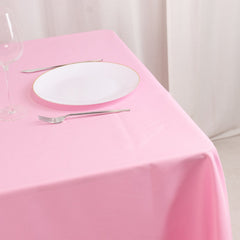 Premium Polyester 70"x70" Table Overlay Square Tablecloth Pink 220GSM Wrinkle-Resistant Table Cover