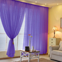2 Pack Purple Sheer Chiffon Event Curtain Drapes, Durable Flame Resistant Premium Organza Backdrop Event Panels With Rod Pockets - 10ftx10ft