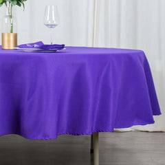 Premium Polyester 90" Round Tablecloth Purple - Stain and Wrinkle-Resistant Design with 220GSM Thickness Table Cover