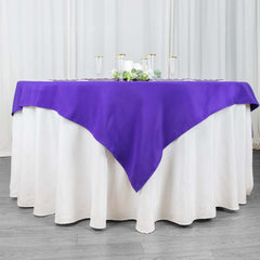 Premium Polyester 70"x70" Table Overlay Square Tablecloth Purple 220GSM Wrinkle-Resistant Table Cover