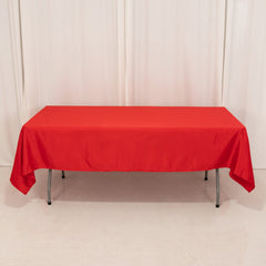 Lamour Satin 60"x102" Rectangle Tablecloth Red - Durable & Silky Soft Feel Table Cover