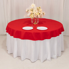 Cotton Blend 70" Round Tablecloth Red - Wrinkle-Resistant Table Cover