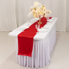 Lamour Satin 12"x108" Table Runner Red - Smooth & Lustrous Finish