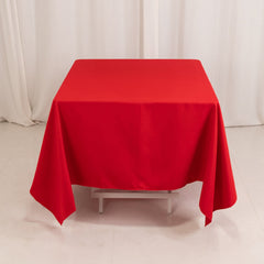 Cotton Blend 70"x70" Square Tablecloth Red - Wrinkle-Resistant Fabric Table Cover