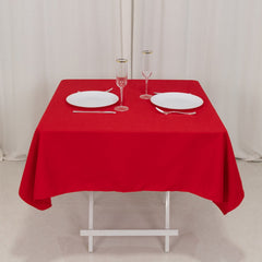 Cotton Blend 54"x54" Square Tablecloth Red - Wrinkle-Resistant Table Cover