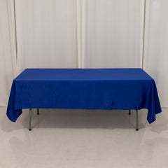 Lamour Satin 60"x102" Rectangle Tablecloth Royal Blue - Durable & Silky Soft Feel Table Cover