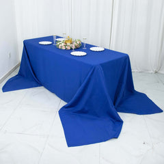 Premium Polyester 90"x156" Rectangle Tablecloth Royal Blue - Seamless 220GSM Stain-Resistant Table Cover