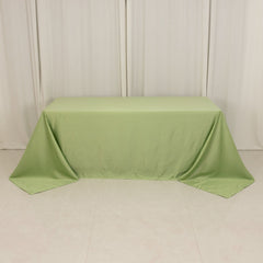 Lamour Satin 90"x132" Rectangle Tablecloth Sage Green - Soft & Silk-Like Seamless Table Cover