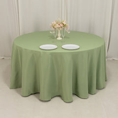 Premium Polyester 120" Round Tablecloth Sage Green - Seamless 220GSM Wrinkle-Resistant Table Cover