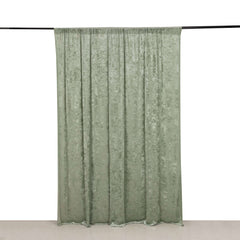 8ftx8ft Sage Green Premium Smooth Velvet Event Curtain Drapes, Privacy Backdrop Event Panel with Rod Pocket
