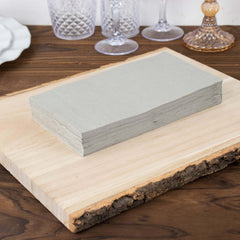 50-Pack Paper Napkins Soft Silver - Disposable 2-Ply Cocktail and Beverage Napkins for Weddings