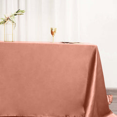 Satin Rectangular 90"x132" Tablecloth Terracotta (Rust) Satin - Seamless Table Cover