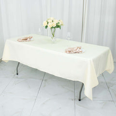 Premium Polyester 54"x96" Rectangle Tablecloth Ivory - Durable 220GSM Stain-Resistant Fabric Table Cover