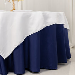 Lamour Satin 72"x72" Table Overlay Square Tablecloth White - Smooth Finish for Luxurious Events