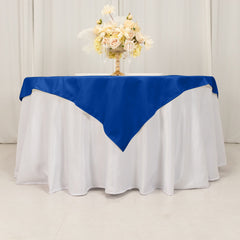 Cotton Blend 54"x54" Table Overlay Square Tablecloth Royal - Wrinkle-Resistant Table Topper