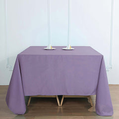 Polyester Square 90"x90" Tablecloth Violet Amethyst - Wrinkle-Resistant & Durable Table Cover