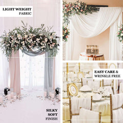 12"x10yd Champagne Sheer Chiffon Fabric Bolt, DIY Voile Drapery Fabric