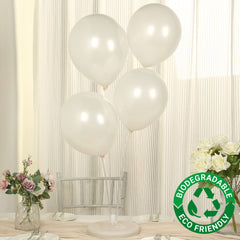50 Pack White Biodegradable Balloons, 12" Thickened Extra Strong Eco-friendly Latex Helium Party Balloons